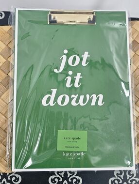 Kate Spade Green Clipboard Folio With Clip NWT